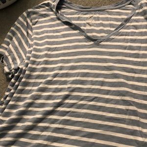 Blue and white striped tee